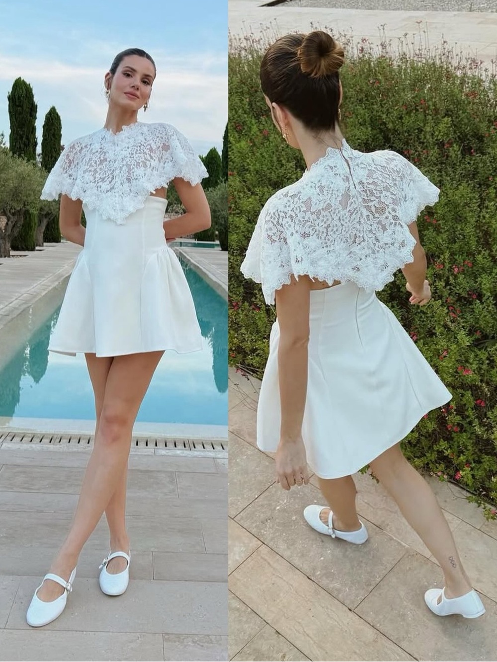 HELSA Mademoiselle Lace Overlay Mini Dress Ivory White NEW with tags - Picture 9 of 13